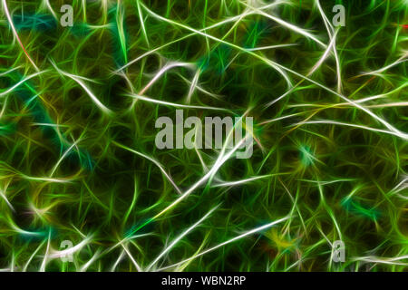 Les cellules du cerveau neurone abstract background. Les connexions des neurones toile peinte de couleur verte. Banque D'Images