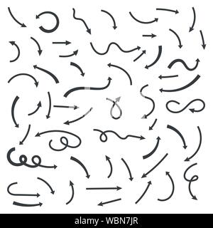 Les flèches à la main noire Illustration de Vecteur