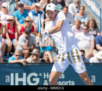 New York, USA. Août 26, 2019. Tomas Berdych (République tchèque) renvoie la balle lors de la ronde 1 de l'US Open Tennis Championship contre Jenson Brooksby (USA) à Billie Jean King National Tennis Center (photo de Lev Radin/Pacific Press) Credit : Pacific Press Agency/Alamy Live News Banque D'Images