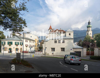 Paysage urbain de la ville médiévale de Hall in Tirol, Autriche Banque D'Images