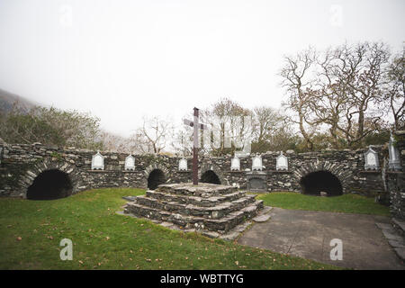 L'Oratoire de Saint Finbar sur Gougane Barra Lake dans le comté de Cork, Irlande Banque D'Images