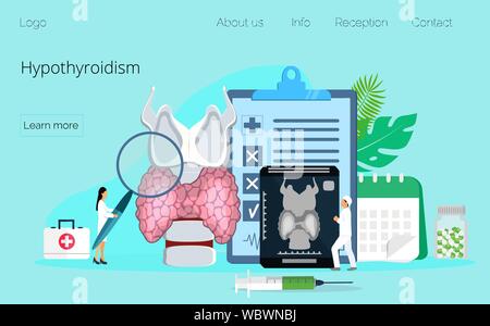 L'hypothyroïdisme concept vecteur. Des endocrinologues de diagnostiquer et de traiter de la glande thyroïde Illustration de Vecteur