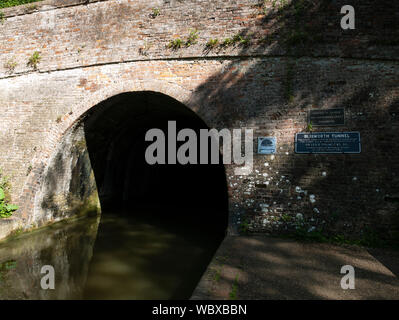 Blisworth tunnel du canal, le Grand Union Canal, Stoke Bruerne, Northamptonshire, England, UK. Banque D'Images