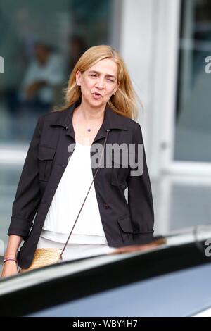 Madrid, Espagne. Août 27, 2019. Infanta Cristina à l'hôpital Quiron à Madrid, le Mardi, Août 27, 2019 Credit : CORDON PRESS/Alamy Live News Banque D'Images