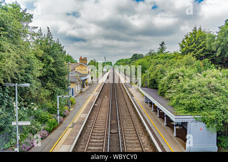 Seule la gare de Rue, ligne viiew U.K Banque D'Images