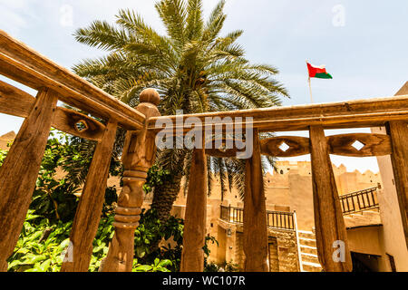 Escalier en bois ancien à Mascate, Sultanat d'Oman. Banque D'Images