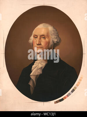George Washington (1732-1799), 1e président des États-Unis, la tête et épaules Portrait, artiste James Fuller Reine, 1870 Banque D'Images