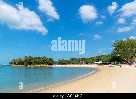 Palawan Beach sur l'île de Sentosa, Singapour Banque D'Images