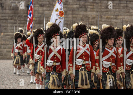 Le 78e Highlanders quitte la Citadelle d'Halifax pour une liberté de la ville de mars dans la rue d'Halifax, Nouvelle-Écosse, le vendredi 23 août 2019. Banque D'Images