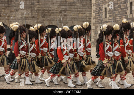 Le 78e Highlanders quitte la Citadelle d'Halifax pour une liberté de la ville de mars dans la rue d'Halifax, Nouvelle-Écosse, le vendredi 23 août 2019. Banque D'Images