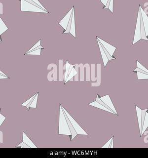 Paper planes vector pattern transparente Illustration de Vecteur