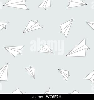 Paper planes vector pattern transparente Illustration de Vecteur