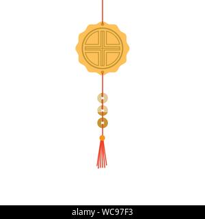 Mandala chinois icône suspendu décoratif Illustration de Vecteur