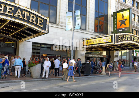 La comédie musicale 'Hamilton' joue au State Theatre à la Playhouse Square District de Cleveland, Ohio, USA. Banque D'Images