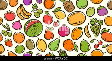 Fond transparent fruit. Illustration vectorielle de dessin animé alimentaire Illustration de Vecteur