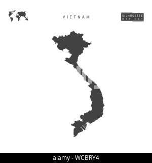 Vietnam scénario vierge site isolé sur fond blanc. High-Detailed Site silhouette noire du Vietnam. Illustration de Vecteur