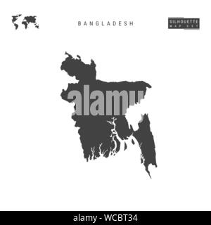 Le Bangladesh scénario vierge site isolé sur fond blanc. High-Detailed Site silhouette noire du Bangladesh. Illustration de Vecteur