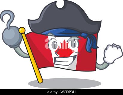 Drapeau pirate canada isolé dans le cartoon Illustration de Vecteur