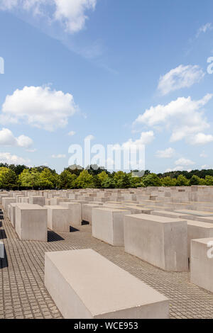 Mémorial pour les Juifs tués de l'Europe, l'Holocaust Memorial, Berlin, Allemagne Banque D'Images