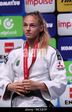 Daria Bilodid Champion d'Ukraine au cours de la Championnat du monde de judo 2019 Tokyo Women's 48kg Catégorie remise de médaille au Nippon Budokan à Tokyo, Japon le 25 août 2019. Credit : Hitoshi Mochizuki/AFLO/Alamy Live News Banque D'Images