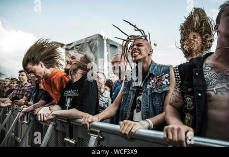 Copenhague, Danemark. 20, juin 2019. Heavy metal fans enthousiastes et festivaliers assistent à une autre édition du festival metal populaires Copenhell à Copenhague. (Photo crédit : Gonzales Photo - Nikolaj Bransholm). Banque D'Images