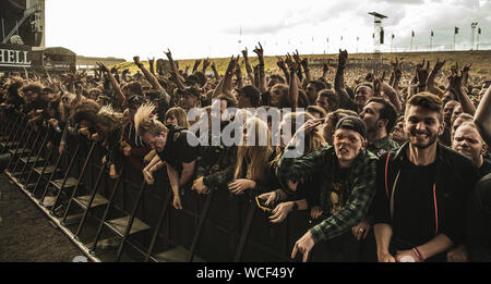 Copenhague, Danemark. Juin 21st, 2019. Heavy metal fans enthousiastes et festivaliers assistent à une autre édition du festival metal populaires Copenhell à Copenhague. (Photo crédit : Gonzales Photo - Nikolaj Bransholm). Banque D'Images