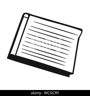 Icône Livre noir et blanc isolé sur fond blanc Illustration de Vecteur