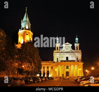 Cathédrale de Saint Jean Baptiste et de Trinity (Trynitarska) tour de Lublin. Pologne Banque D'Images