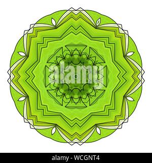 Mandala à huit pointes vert Illustration de Vecteur