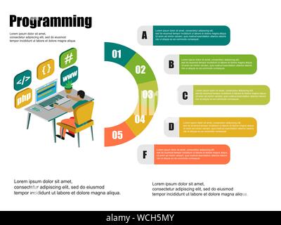 Isométrique, grande conception pour tout usage. Modèle de site Web. Infographie illustration numérique. Vector illustration graphique. La réussite de l'entreprise. Vector Illustration de Vecteur