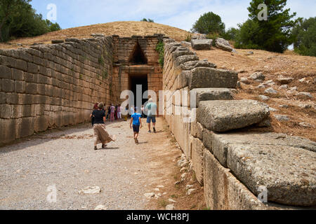 Trasury d'Atrée ou tombeau d'Agamemnon à Mycènes en Grèce Banque D'Images