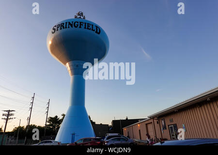 Springfield, Illinois/USA-8/23/19:tour de l'eau de Springfield, IL. Banque D'Images