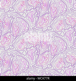 Résumé motif vectoriel continu. Lignes de mélange, ondulations, vagues. Rose, violet et blanc. Isolé Banque D'Images