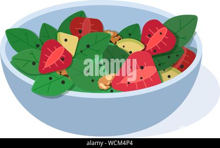 Salade de fruits. Vector illustration. Concept de la saine alimentation Illustration de Vecteur