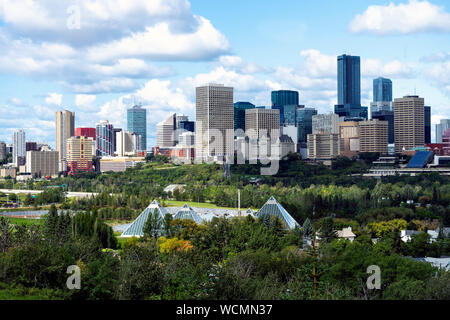 Vue panoramique du centre-ville d'Edmonton, Alberta, Canada. Banque D'Images