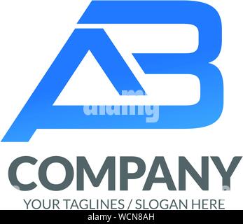 Lettre initiale solide géométrique du vecteur AB logo illustration isolé sur fond blanc Illustration de Vecteur