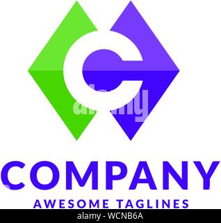 Lettre initiale créatif c logo coloré concept design Illustration de Vecteur