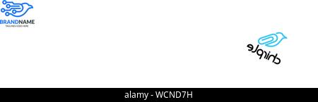 Oiseau digital linear tech concept logo élément du vecteur Illustration de Vecteur