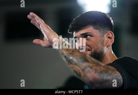 Au cours de l'Codina, Joe d'entraînement à York Hall, Londres. Banque D'Images