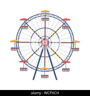 Grande roue du parc d'attractions Illustration de Vecteur