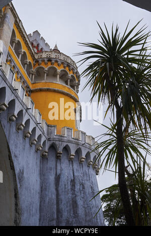 Détail de la château de Pena à Sintra, Portugal Banque D'Images