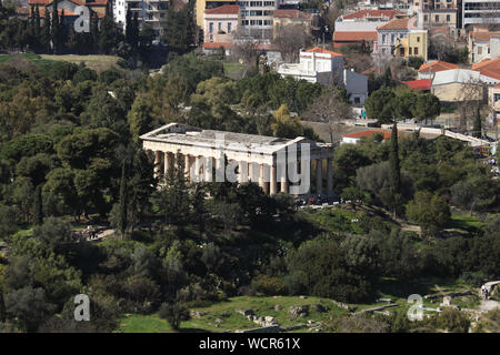 Le Temple d'Héphaïstos - Agora antique d'Athènes Banque D'Images