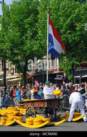 Marché au Fromage, Alkmaar, Pays-Bas, Europe Banque D'Images