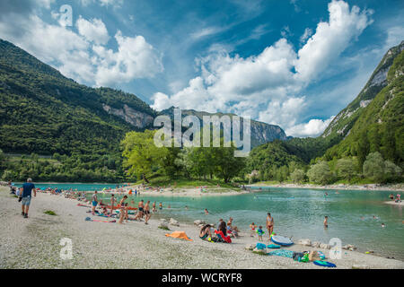 Tenno, l'Italie, l'Europe, août 2019, sur le Lac de Tenno Banque D'Images