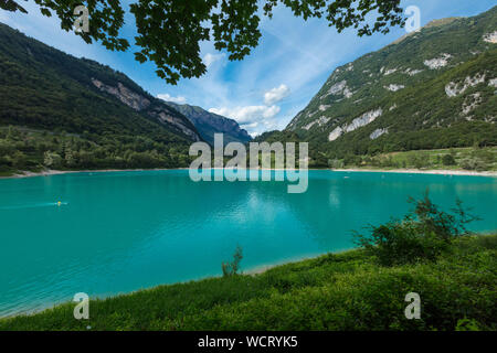 Tenno, l'Italie, l'Europe, août 2019, sur le Lac de Tenno Banque D'Images