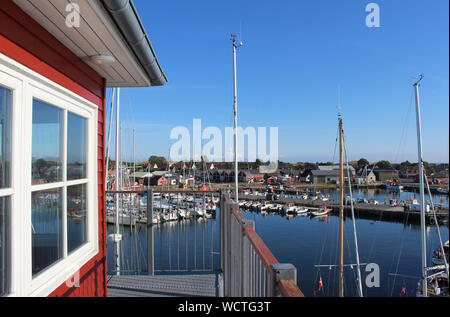 BAGENKOP, Danemark, 17 juillet 2019 : vue sur le port de Bagenkop au Danemark, sur une soirée d'été de Bagenkop tower. Bagenkop est une station populaire un Banque D'Images