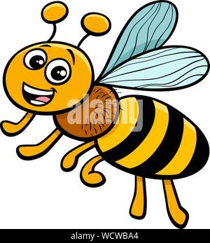 Cartoon Illustration de drôle de personnage animal insecte Abeille Illustration de Vecteur