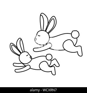 Vecteur conception dessins lapins isolés Illustration de Vecteur