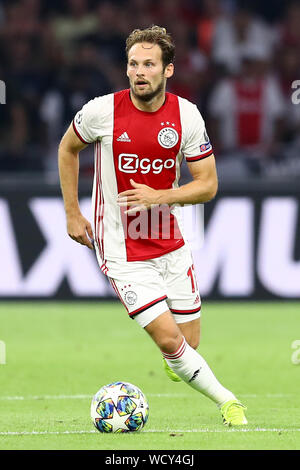 28 août 2019 Amsterdam, pays-Bas Soccer, Champions League Play-off Ajax / Apoel Nicosie 28-08-2019: Voetbal: Ajax / APOEL Nicosie: Amsterdam L-R: Daley Blind of Ajax Banque D'Images