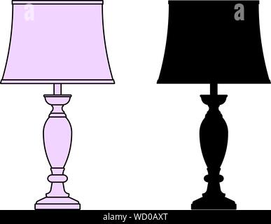 La lampe de table. Décor à la maison. Icônes Télévision Illustration de Vecteur